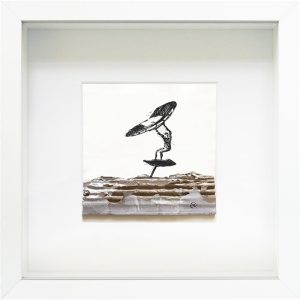 Wingfoiler, SurfArt mit echten Papperesten.