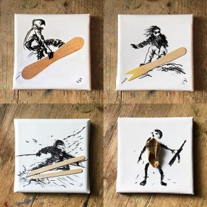 Einzelstücke, Mini Collection, Leinwand 10x10cm, 4Stück