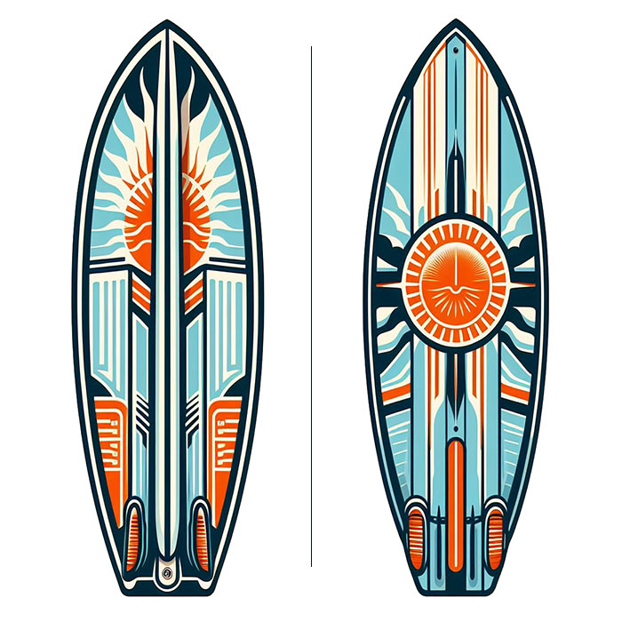 AI generiertes Surfboard Design
