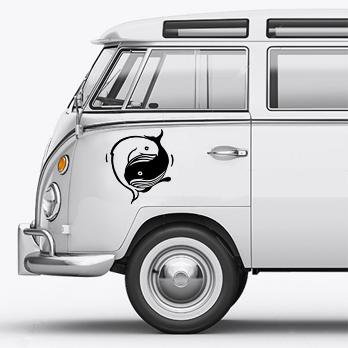 Aufkleber, Whale Yin Yang als Folienplott