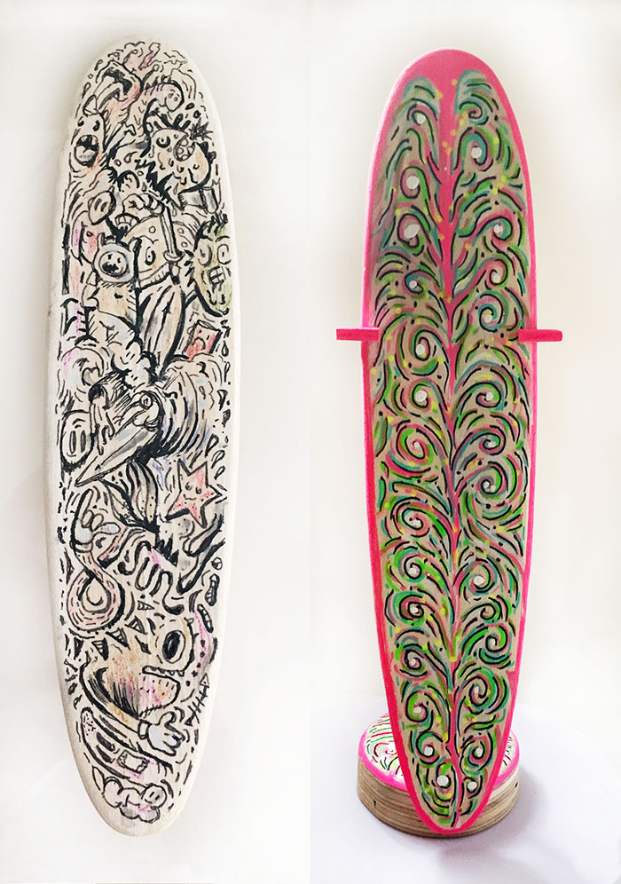 Dekosurfboard Unikate, Design von marlee, Freaks of Fashion Hamburg