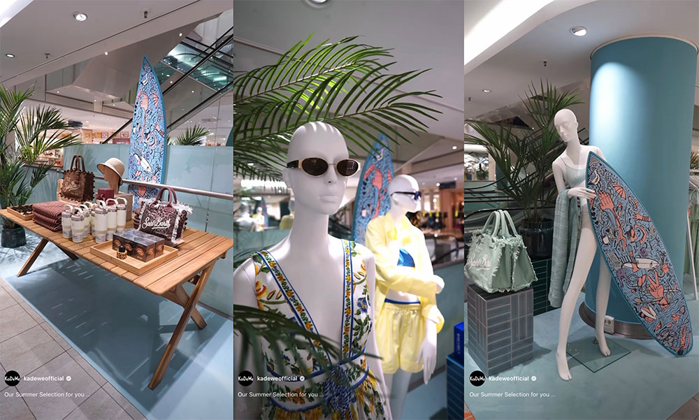 Die Deko Surfboards im KaDeWe Berlin, Summer Selection
