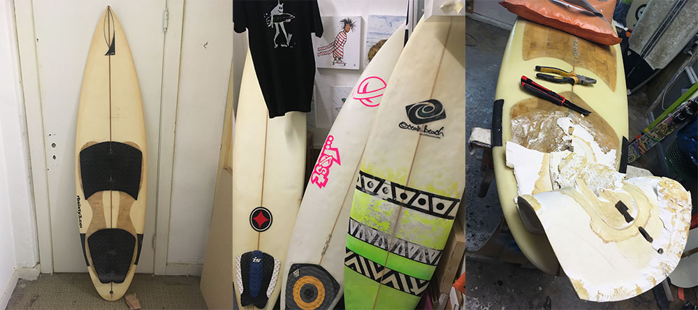 Vorbereitung der Deco Surfboards